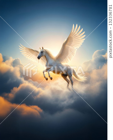 Flying White Horse Flying White Horse 132336781
