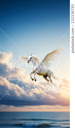Flying White Horse Flying White Horse 132336783