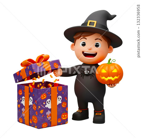 Smiling kids on Halloween 132336958