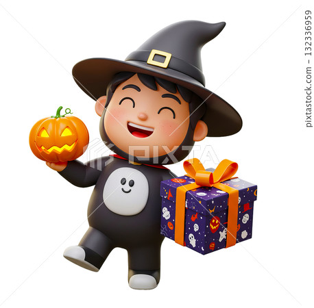 Smiling kids on Halloween 132336959