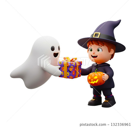 Smiling kids on Halloween 132336961