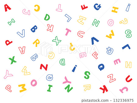 Colorful and pop handwritten alphabet pattern background Colorful and pop handwritten alphabet pattern background 132336975