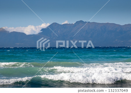 Ionian sea with waves, Acharavi, Corfu (Korfu), Greece Ionian sea with waves, Acharavi, Corfu (Korfu), Greece 132337049