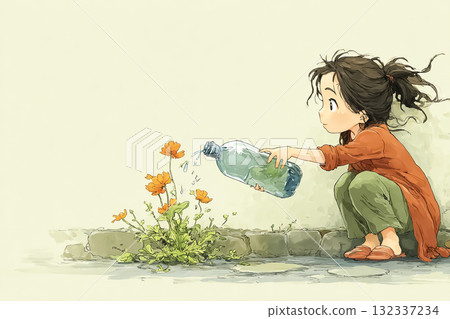 米遊系列:幼稚園小朋友用塑膠瓶澆花 米遊系列:幼稚園小朋友用塑膠瓶澆花 132337234