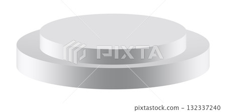White round podium isolated. winner platform or product display 132337240