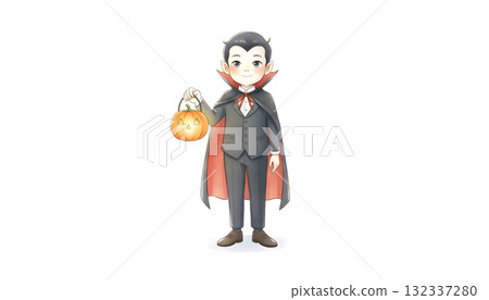 萬聖節裝扮的兒童角色[吸血鬼] 132337280