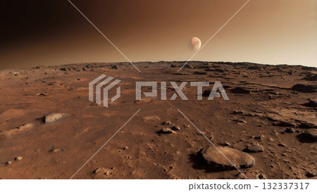 火星表面覆蓋著岩石和沙漠 132337317