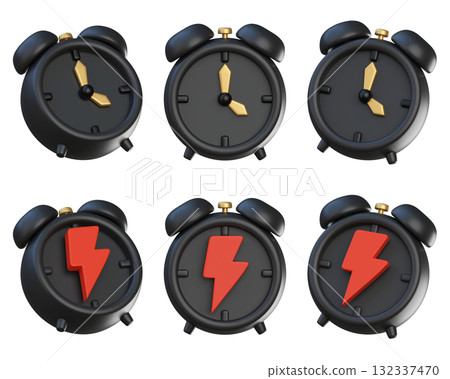 cartoon style black friday stopwatch 3D graphic 132337470