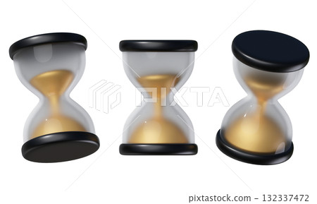 cartoon style black friday hourglass 3D graphic 132337472