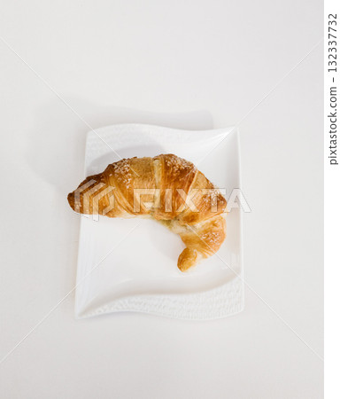 Top view of freshly baked croissant 132337732