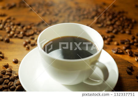 Steaming hot coffee 132337751