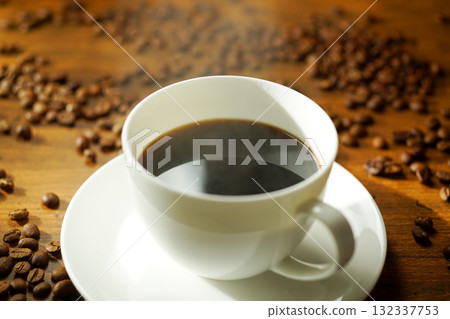Steaming hot coffee 132337753