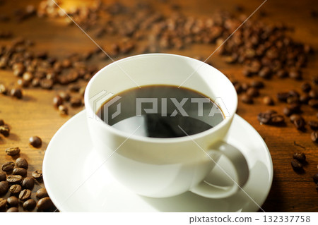 Steaming hot coffee 132337758