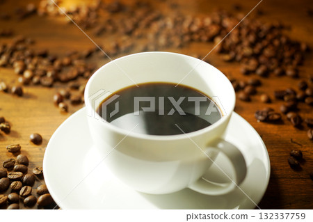 Steaming hot coffee 132337759