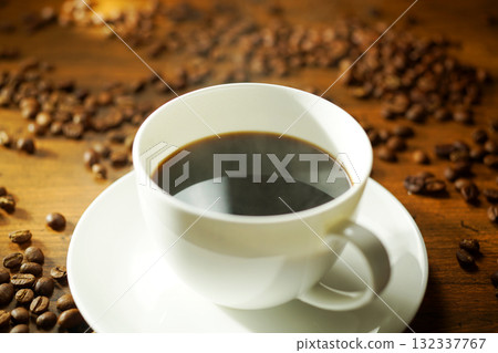 Steaming hot coffee 132337767