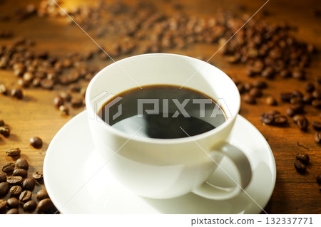 Steaming hot coffee 132337771