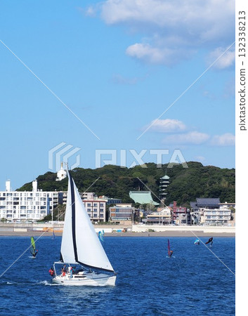 Kanagawa Prefecture, Sailing Yacht and Ryukoji Temple, October Kanagawa Prefecture, Sailing Yacht and Ryukoji Temple, October 132338213