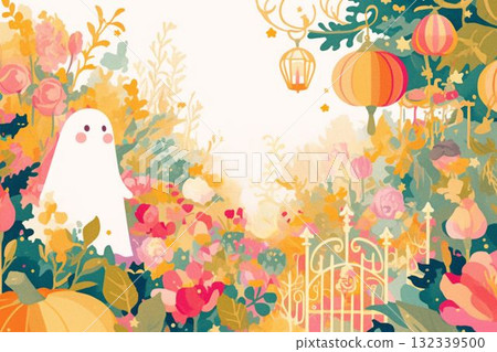 Halloween Garden of Flowers and Lanterns Halloween Garden of Flowers and Lanterns 132339500