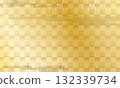 Luxurious gold background with a faded checkered pattern. New Year's greetings. Japanese. 132339734