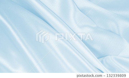 Smooth elegant blue silk or satin luxury cloth texture as abstract background. Luxurious background design Smooth elegant blue silk or satin luxury cloth texture as abstract background. Luxurious background design 132339809