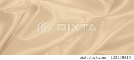 Smooth elegant golden silk or satin luxury cloth texture as wedding background. Luxurious Christmas background or New Year background design. In Sepia toned. Retro style Smooth elegant golden silk or satin luxury cloth texture as wedding background. Luxurious Christmas background or New Year background design. In Sepia toned. Retro style 132339810