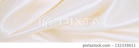 Smooth elegant white silk or satin luxury cloth texture as wedding background. Luxurious Christmas background or New Year background design 132339811