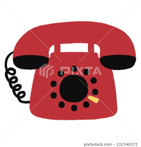 Vintage Red Rotary Home Phone Vintage Red Rotary Home Phone 132340372