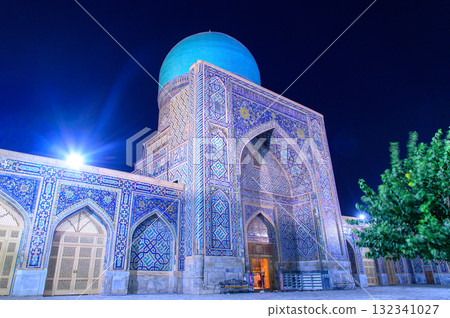 Beautiful night view of Registan Square in Samarkand, Uzbekistan Beautiful night view of Registan Square in Samarkand, Uzbekistan 132341027