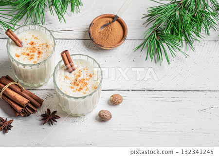 Eggnog cocktail drink for Christmas 132341245