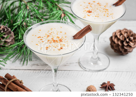 Eggnog Martini or Brandy Alexander cocktail for Christmas 132341250