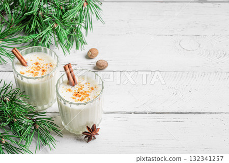 Eggnog cocktail drink for Christmas Eggnog cocktail drink for Christmas 132341257