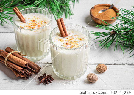 Eggnog cocktail drink for Christmas 132341259