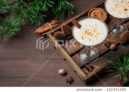 Christmas Eggnog Martini cocktail Christmas Eggnog Martini cocktail 132341260
