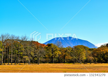 Oku-Nikko: Mt. Nantai seen from Lake Nishinoko in autumn 132341270