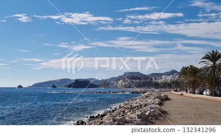 Beautiful tropical sea coast with blue sky 132341296