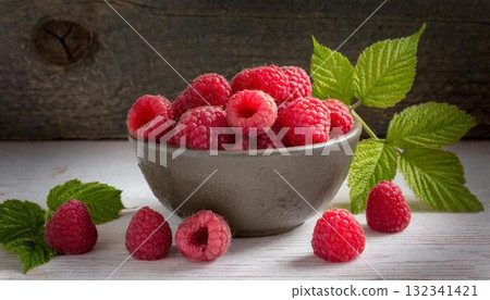 raspberries in a bowl 132341421
