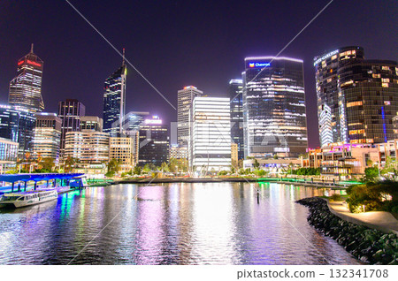 Beautiful night view of Perth on the west coast of Australia Beautiful night view of Perth on the west coast of Australia 132341708