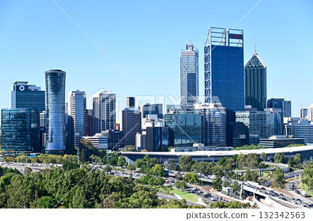 The beautiful cityscape of Perth, said to be the most beautiful city in the world, seen from Kings Park The beautiful cityscape of Perth, said to be the most beautiful city in the world, seen from Kings Park 132342563