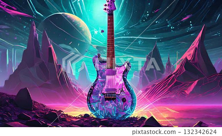 scary zombie man with guitar in night scene scary zombie man with guitar in night scene 132342624