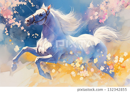 Cherry blossom and Hakuba art 132342855