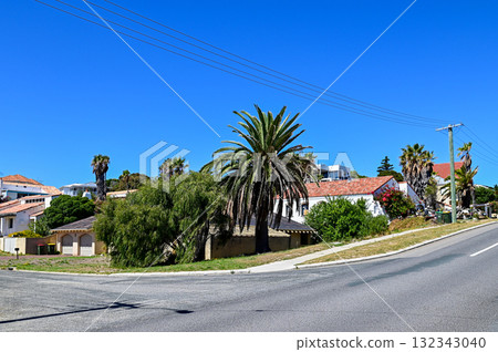 Beautiful scenery of a road through the Australian countryside 132343040