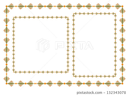 Set of autumn ornamental geometric rectangle frame 132343078