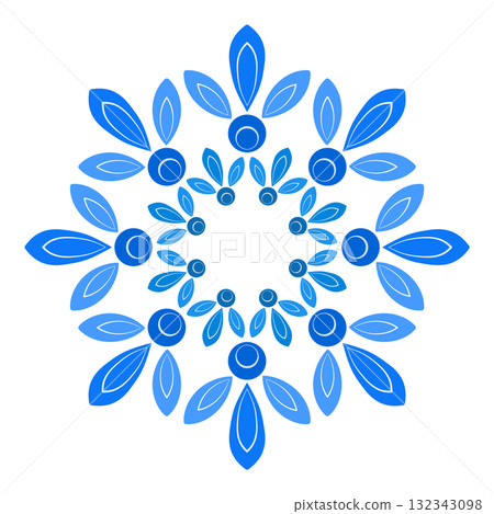 Winter christmas holiday decor blue snowflake 132343098