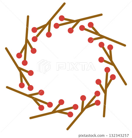 Branches and red berries frame Branches and red berries frame 132343257