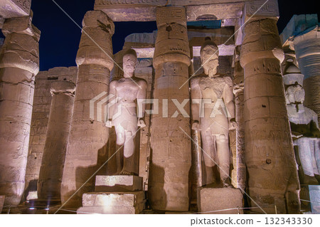 Temple of Luxor Interior with Sacred Columns. Temple of Luxor Interior with Sacred Columns. 132343330