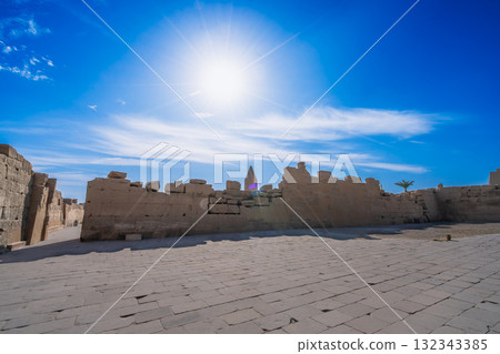 Stunning Sunrise over Temple of Karnak in Luxor Egypt. Stunning Sunrise over Temple of Karnak in Luxor Egypt. 132343385