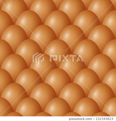 Seamless Egg Pattern, Vector Illustration. Realistic 3d Brown Eggs Texture. Easter and Farm Background. Organic Food Wallpaper, Repeating Egg Shell Pattern for Packaging, Kitchen Design Seamless Egg Pattern, Vector Illustration. Realistic 3d Brown Eggs Texture. Easter and Farm Background. Organic Food Wallpaper, Repeating Egg Shell Pattern for Packaging, Kitchen Design 132343623
