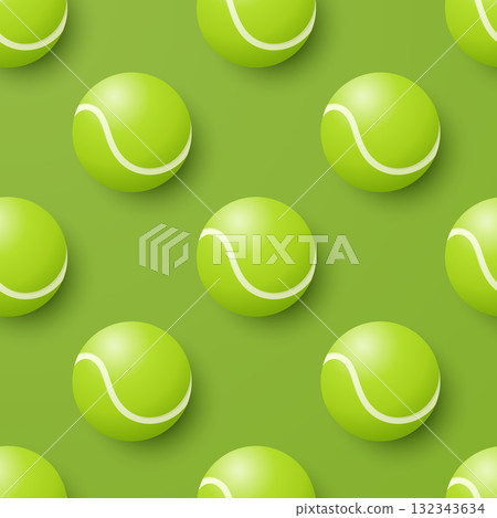 3d Tennis Ball Seamless Pattern, Vector Illustration. Green Vector Background with 3d Tennis Balls. Repeat Tile for Sports Design, Tennis Ball Pattern for Textile, Packaging, Gift Wrap, Fabric 3d Tennis Ball Seamless Pattern, Vector Illustration. Green Vector Background with 3d Tennis Balls. Repeat Tile for Sports Design, Tennis Ball Pattern for Textile, Packaging, Gift Wrap, Fabric 132343634