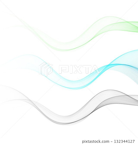 Modern graphic design: abstract wavy patterns in green, blue, and gray colors. Eps 10 Modern graphic design: abstract wavy patterns in green, blue, and gray colors. Eps 10 132344127