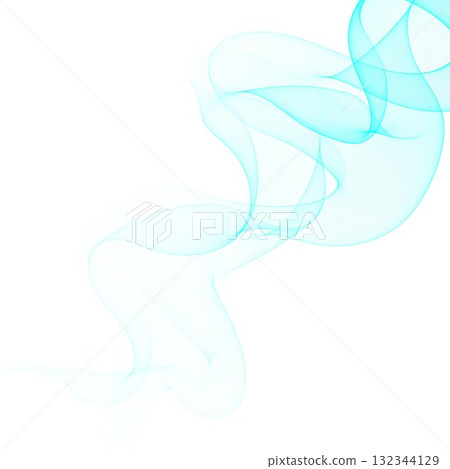 Transparent blue lines of abstract motion gracefully rising above white space. Eps 10 132344129